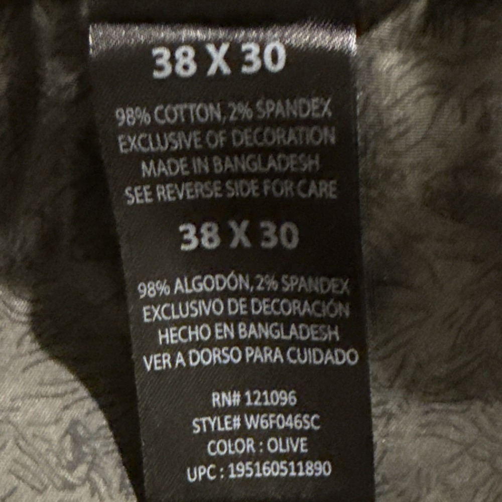 Weatherproof Men's Olive Twill Stretch Cargo Pants Flat Front Tapered 38W NWOT - Picture 11 of 11